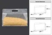 Полупрозрачни торбички тип ДОЙ ПАК с размер 240x40x170 mm с цип и възможност за термозапечатване - 50 бр. Полупрозрачни торбички тип ДОЙ ПАК с размер 240x40x170 mm с цип и възможност за термозапечатване - 50 бр.
