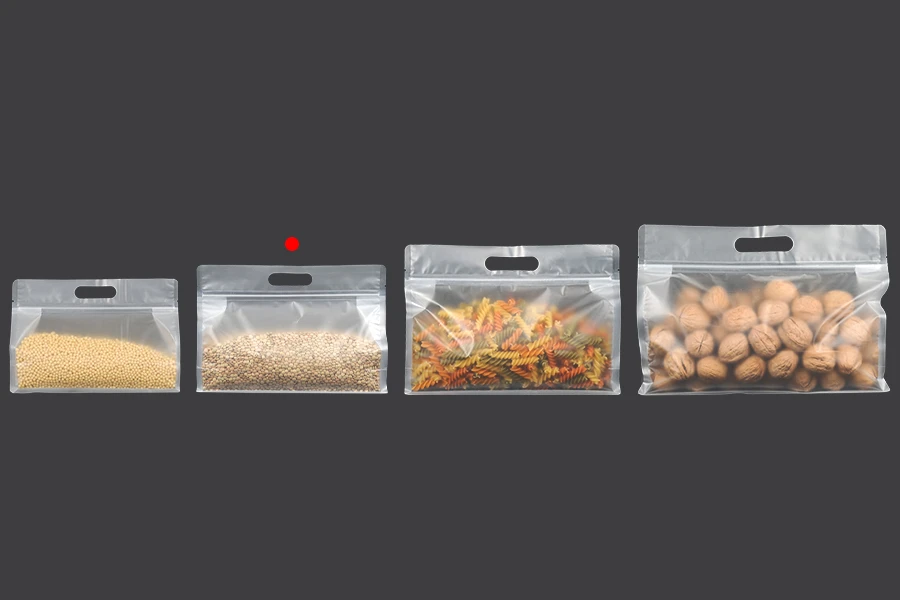 Полупрозрачни пластмасови торбички тип ДОЙ ПАК с размер 255x40x190 mm с цип - 50 бр.-изображение_група