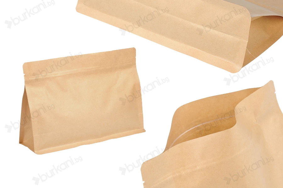 Крафт торбичка тип Doy Pack 240x40x170 мм с цип - 50 бр.-изображение_продукт