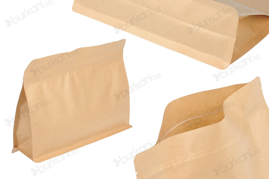 Крафт торбички тип Doy Pack 255x40x190 мм с цип - 50 бр.-изображение_продукт