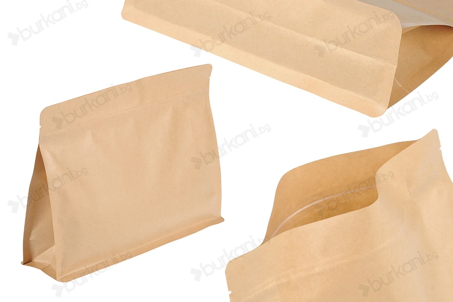 Крафт торбички тип Doy Pack 275x40x205 мм с цип - 50 бр.-изображение_продукт