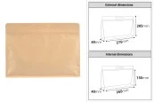 Крафт торбички тип Doy Pack 275x40x205 мм с цип - 50 бр. Крафт торбички тип Doy Pack 275x40x205 мм с цип - 50 бр.