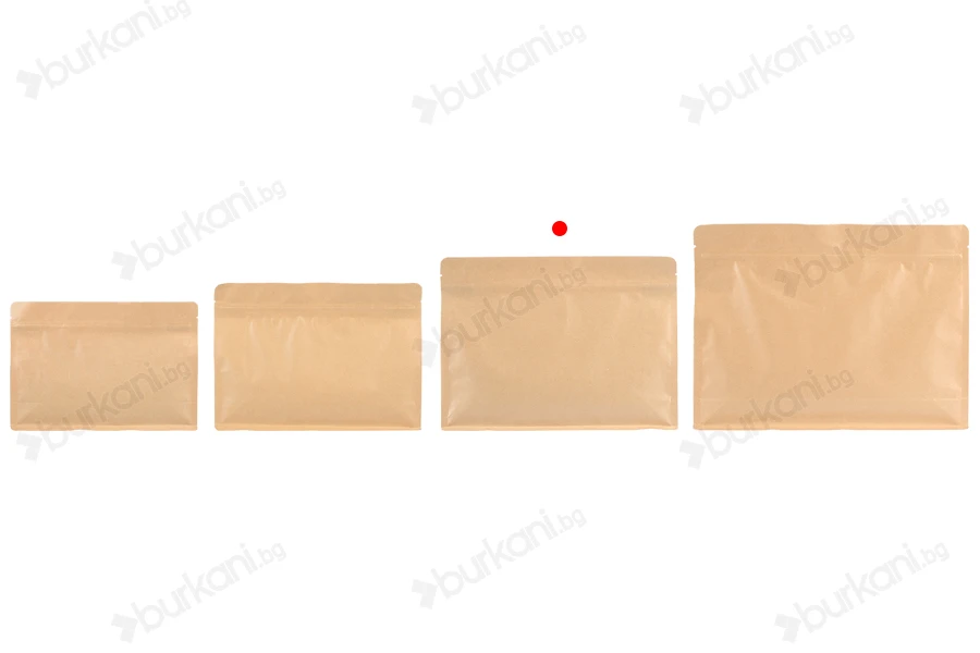 Крафт торбички тип Doy Pack 275x40x205 мм с цип - 50 бр.-