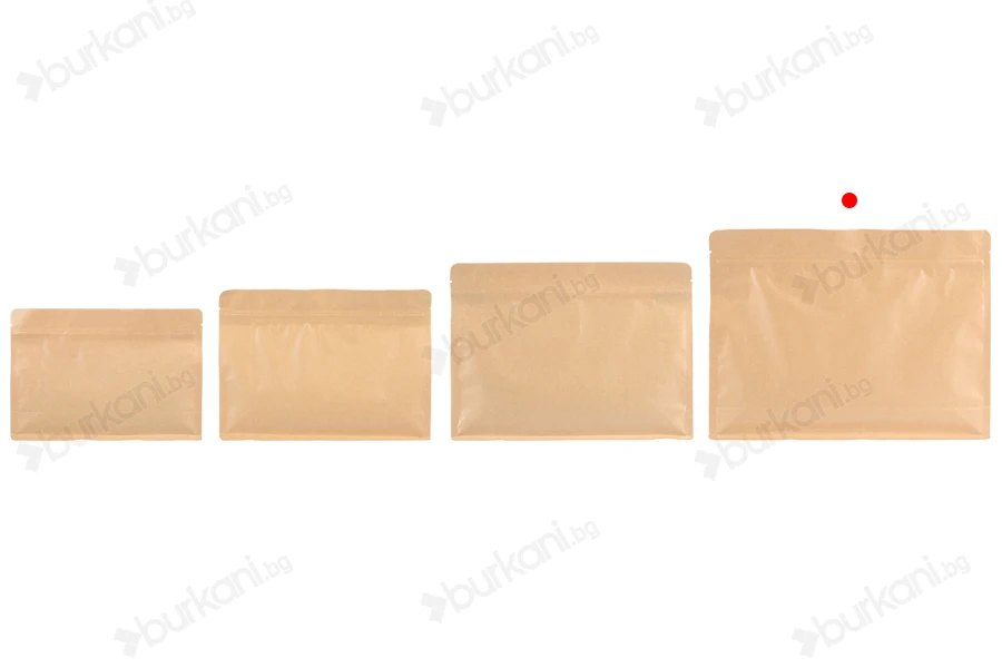 Крафт торбички тип Doy Pack 295x40x230 мм с цип - 50 бр.-