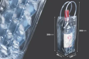 Прозрачна изотермична чанта за бутилка с дръжка-2