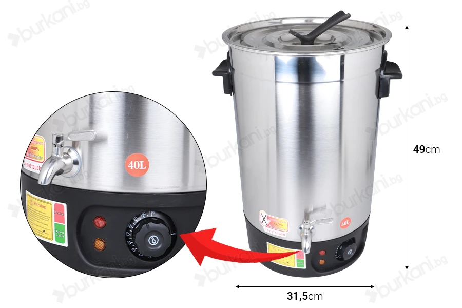 Машина за топене на восък -40 L)-изображение_размери