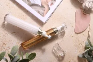 Акрилна бутилка 20 ml цилиндрична  с рол-он  и прозрачна капачка - 6 бр.-3