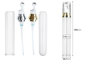 Акрилна бутилка 20 ml цилиндрична  с рол-он  и прозрачна капачка - 6 бр.-2