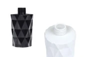 Стъклена бутилка 180 ml (PP28) релефна в бял или черен матов цвят за ароматизатори Стъклена бутилка 180 ml (PP28) релефна в бял или черен матов цвят за ароматизатори
