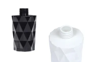 Стъклена бутилка 180 ml (PP28) релефна в бял или черен матов цвят за ароматизатори-1