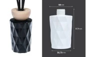 Стъклена бутилка 180 ml (PP28) релефна в бял или черен матов цвят за ароматизатори Стъклена бутилка 180 ml (PP28) релефна в бял или черен матов цвят за ароматизатори
