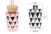 Стъклена бутилка 180 ml (PP28) релефна в цвят сребро или розово-златно подходяща за ароматизатори Стъклена бутилка 180 ml (PP28) релефна в цвят сребро или розово-златно подходяща за ароматизатори