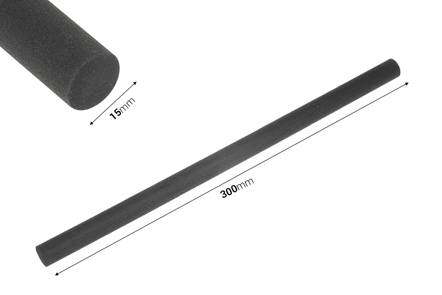 Фибърни пръчици 15х300 мм (твърди) за ароматизатори в черен цвят -  1 бр.-изображение_размери