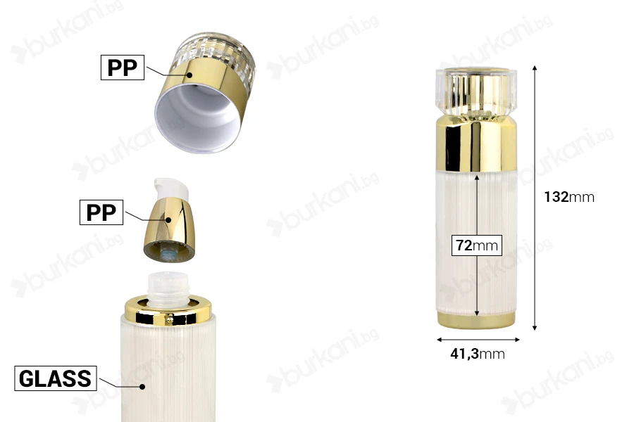 Луксозна акрилна бутилка Airless 30 ml-изображение_размери