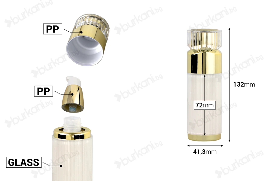 Луксозна акрилна бутилка Airless 30 ml-изображение_размери