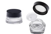 Стъклен прозрачен буркан за крем 30 мл с капачка и пластмасов уплътнител-изображение_продукт
