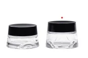 Стъклен буркан 50 мл прозрачен за крем с черна капачка и пластмасов уплътнител-изображение_група
