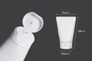 Пластмасова туба 100 ml бяла с вътрешно алуминиево покритие и капачка flip top  - 12 бр.-2