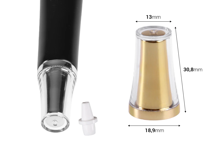 Комплект - акрилна капачка с пластмасов накрайник за туби с тясно гърло - 6 бр Комплект - акрилна капачка с пластмасов накрайник за туби с тясно гърло - 6 бр-изображение_размери