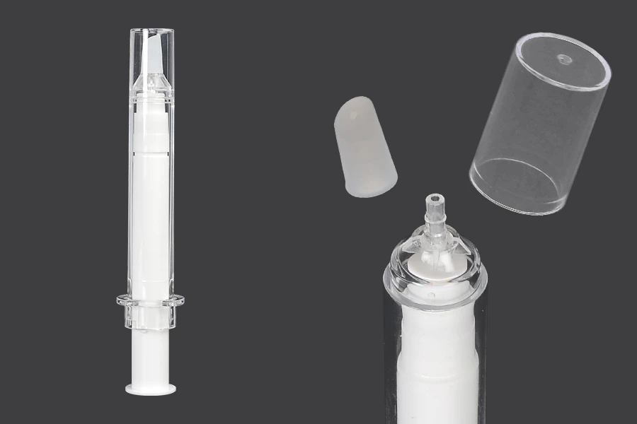 Тубичка - акрилна спринцовка 10 мл airless за козметична употреба с капачка - 6 бр. Тубичка - акрилна спринцовка 10 мл airless за козметична употреба с капачка - 6 бр.