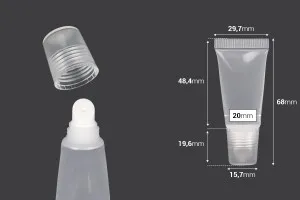 Прозрачна пластмасова (ПП) тубичка 5 мл за гланц за устни - 12 бр.-2