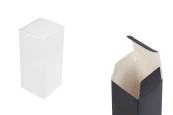 Опаковъчна кутия от черна матова хартия 55x55x125 mm с вътрешен джоб за бутилки с етерично масло 50 ml - 20 бр. Опаковъчна кутия от черна матова хартия 55x55x125 mm с вътрешен джоб за бутилки с етерично масло 50 ml - 20 бр.