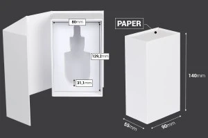 Бяла хартиена кутия с магнитно затваряне 90x140x55 mm (за бутилки от 30 ml код: 1020-70-0)-2