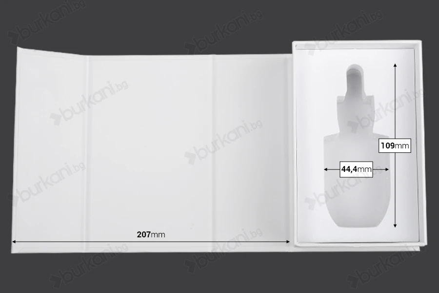 Бяла хартиена кутия с магнитно затваряне 90x140x55 mm (за бутилки от 30 ml код: 1020-70-0)-изображение_група