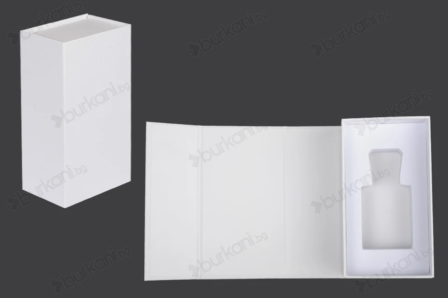 Бяла хартиена кутия с магнитно затваряне 90x160x60 mm (за бутилки от 50 ml код: 315-7-50 и 1110-9-50-1-0)-изображение_продукт