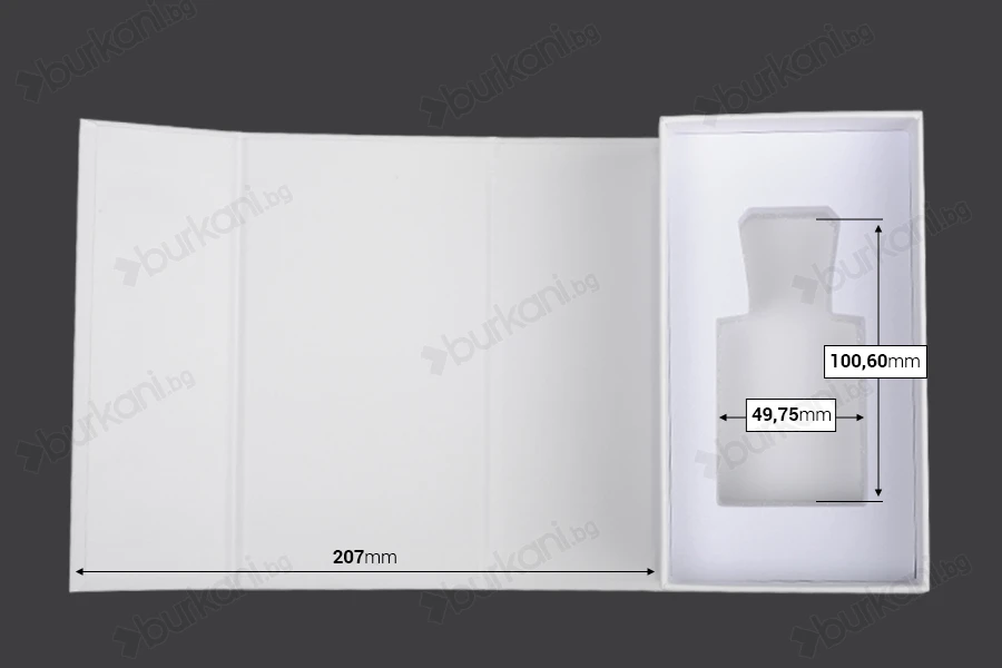 Бяла хартиена кутия с магнитно затваряне 90x160x60 mm (за бутилки от 50 ml код: 315-7-50 и 1110-9-50-1-0)-изображение_група