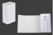 Бяла хартиена кутия с магнитно затваряне 90x160x60 mm (за бутилки от 100 ml код: 315-7-100 и 1110-9-100-1-0) Бяла хартиена кутия с магнитно затваряне 90x160x60 mm (за бутилки от 100 ml код: 315-7-100 и 1110-9-100-1-0)