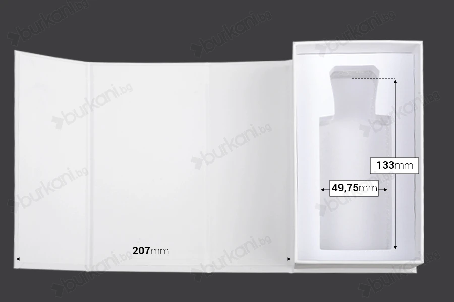 Бяла хартиена кутия с магнитно затваряне 90x160x60 mm (за бутилки от 100 ml код: 315-7-100 и 1110-9-100-1-0)-изображение_група
