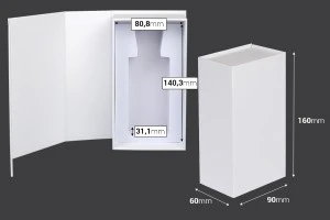 Бяла хартиена кутия с магнитно затваряне 90x160x60 mm (за бутилки от 100 ml код: 315-7-100 и 1110-9-100-1-0)-2