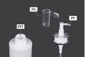 Пластмасова PET бутилка 150 мл с помпа за крем ПП24 - 6 бр. Пластмасова PET бутилка 150 мл с помпа за крем ПП24 - 6 бр.