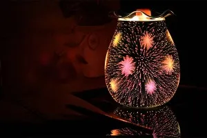 Електрически сСтъклен сребърен арома дифузер със светлина за масла или восък (работи с лампа)-3