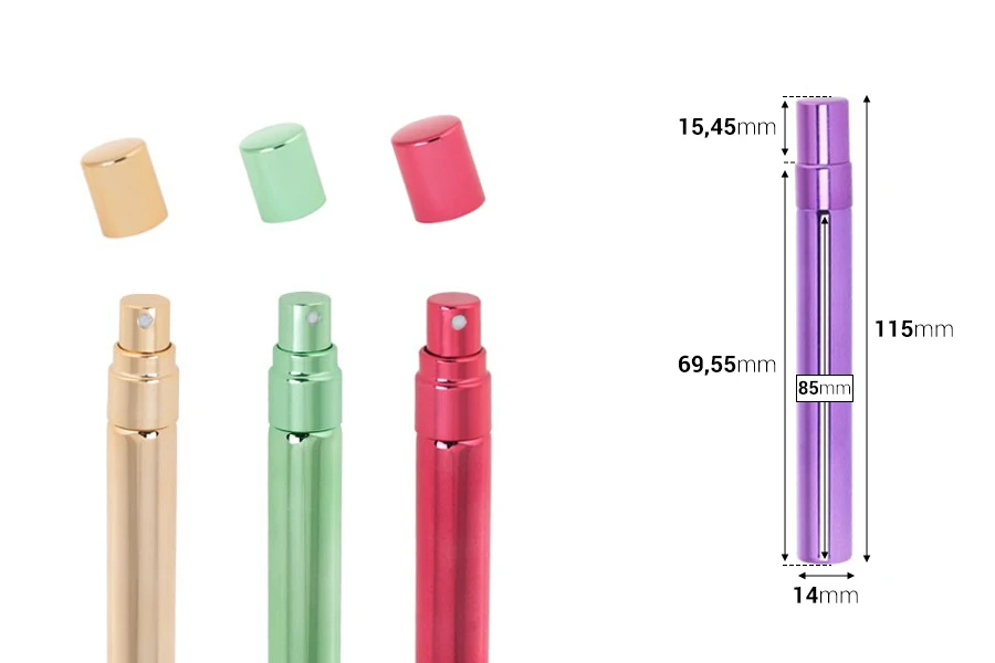 Цветни стъклени бутилки за парфюм 10 мл (тестер) Цветни стъклени бутилки за парфюм 10 мл (тестер)-изображение_размери