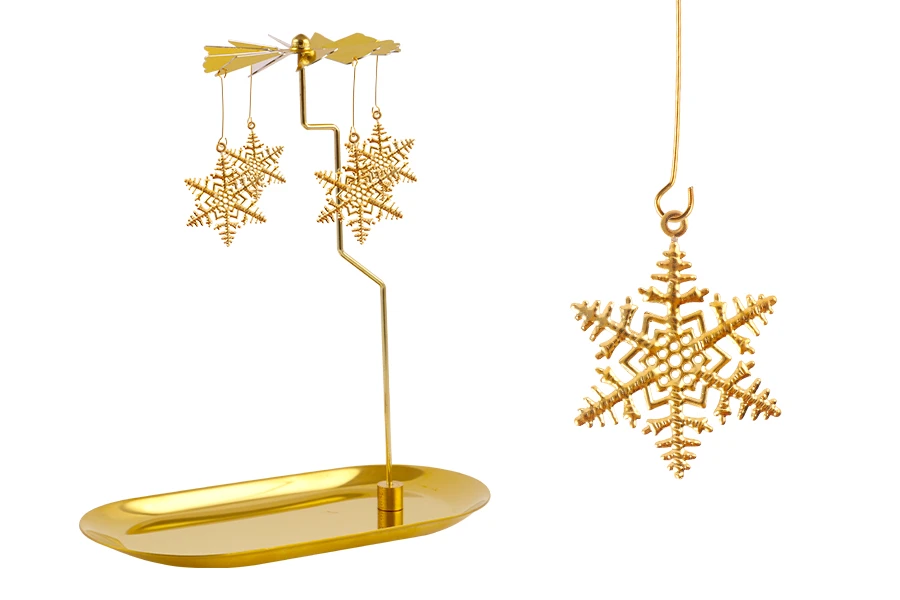 Декоративна въртележка с дизайн на люспи в златен цвят (височина 200 мм)-изображение_група