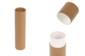 Биоразградими цилиндрични хартиени кутии с размер 25х100 мм за балсам за устни-изображение_продукт