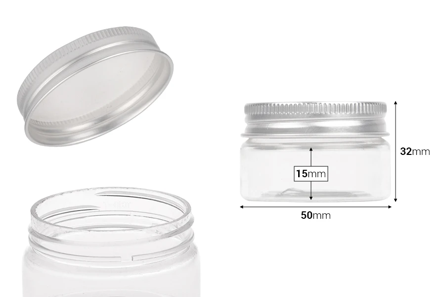 Пластмасов буркан за крем 30 мл с алуминиева капачка-изображение_размери