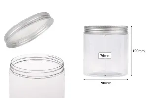 Прозрачен PET буркан  500ml с алуминиева капачка с уплътнител-2