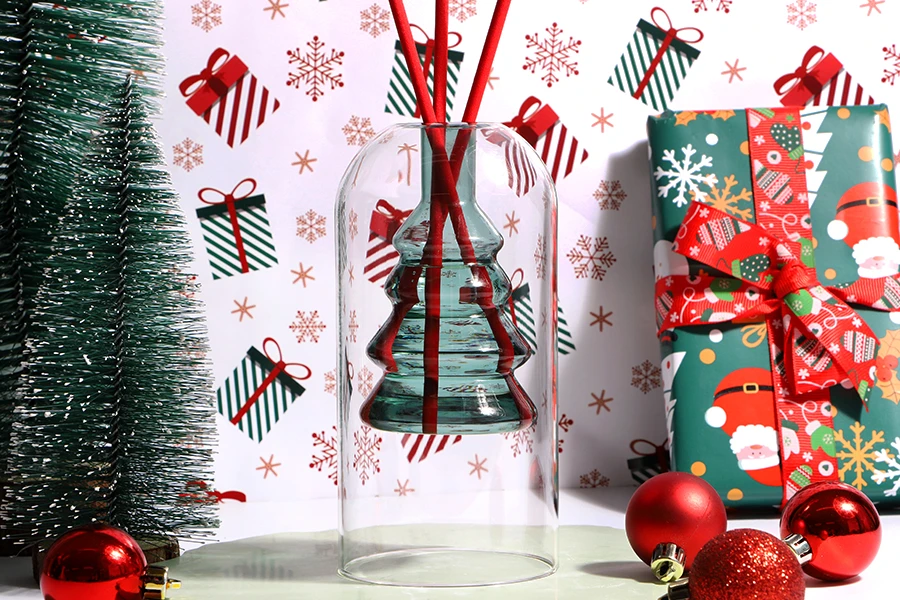 Стъклен двустенен съд 160 мл (85х170 мм) от духано стъкло подходящ за арома дифузер-изображение_група