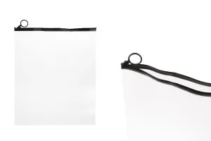 Полупрозрачна торбичка (PVC) 250x200 mm с черен цип - 12 бр.-1