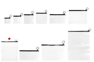 Полупрозрачна торбичка (PVC) 250x200 mm с черен цип - 12 бр.-5