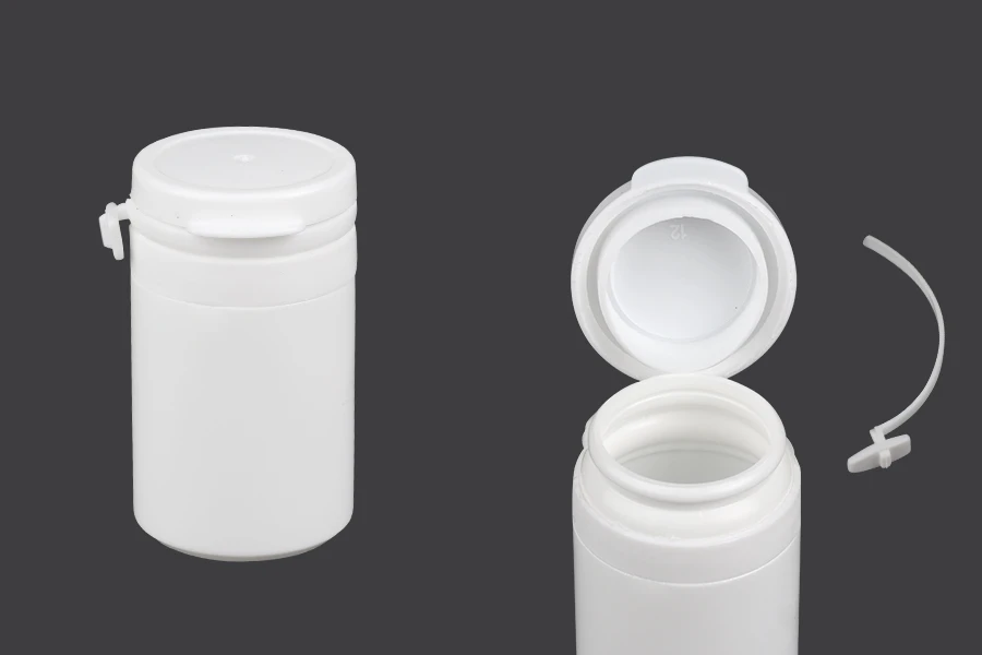 Бял пластмасов буркан с предпазна капачка 30 мл  за хапчета и капсули-изображение_продукт