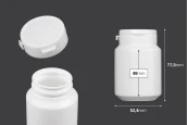 Пластмасов бял буркан 100мл с предпазен капак за хапчета и капсули Пластмасов бял буркан 100мл с предпазен капак за хапчета и капсули-изображение_размери