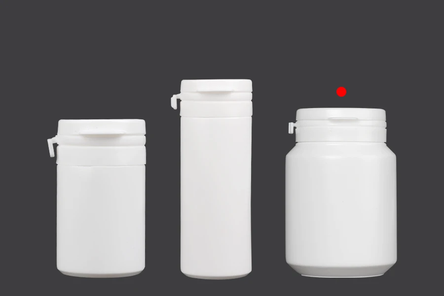 Пластмасов бял буркан 100мл с предпазен капак за хапчета и капсули Пластмасов бял буркан 100мл с предпазен капак за хапчета и капсули-изображение_група
