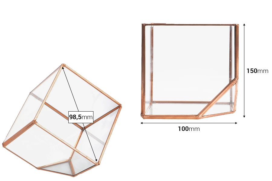 Квадратен стъклен декоративен свещник-изображение_размери