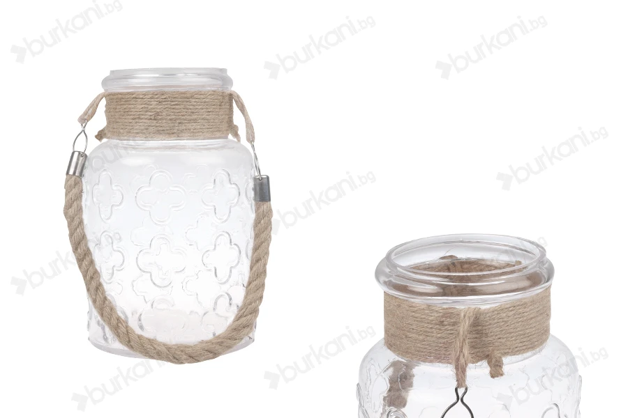Стъклен декоративен буркан  3000 ml с дръжка без капачка, с размери 110x270 mm-изображение_продукт