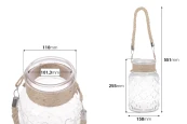 Стъклен декоративен буркан 3000 ml с дръжка без капачка, с размери 110x270 mm Стъклен декоративен буркан 3000 ml с дръжка без капачка, с размери 110x270 mm
