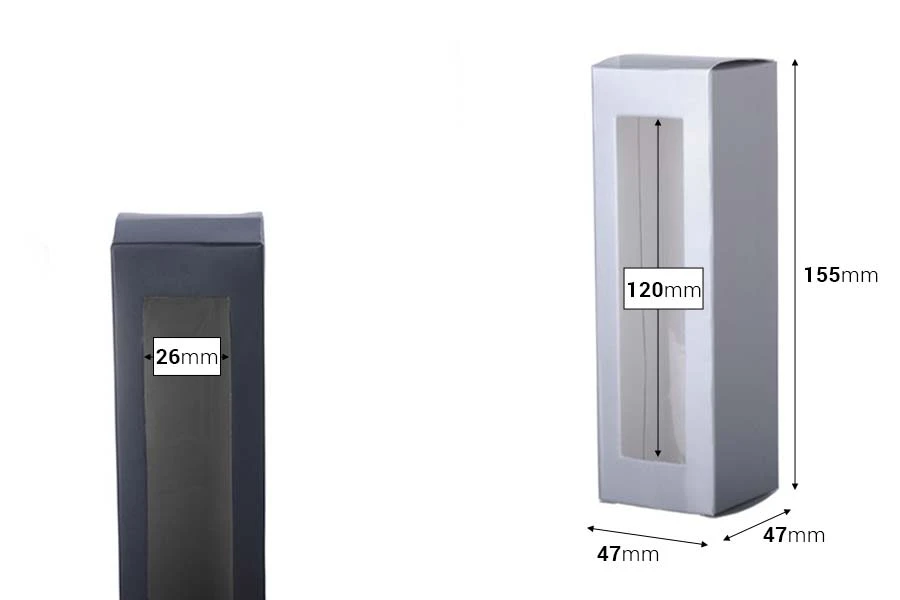 Хартиена кутия с прозорец  47x47x155 - 20 бр.-изображение_размери
